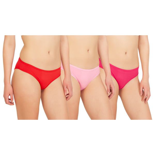 P2007 | Low Waist Cotton Blended Panty - Colors May Vary - (Pack of 3)
